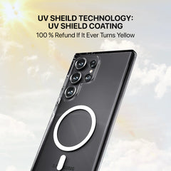 Samsung Anti Yellow MagSafe Transparent Clear Case – 🎁 4 Items Included