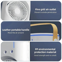 Double Fan Portable AC - 360°Adjustment & USB Powered