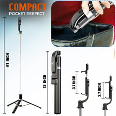 K9 Selfie Stick with Tripod & Wireless