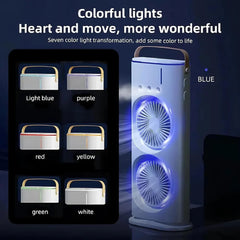 Double Fan Portable AC - 360°Adjustment & USB Powered