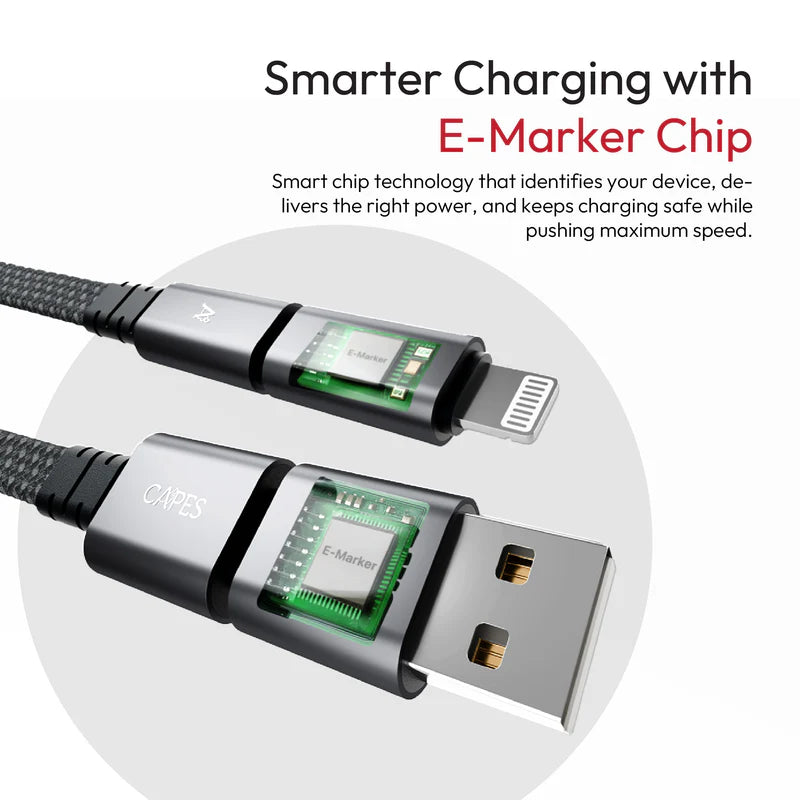 MagLock 4-in-1 Flat Magnetic 240W Fast Charging Cable [1M]
