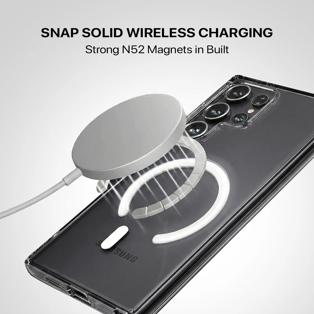 Samsung Anti Yellow MagSafe Transparent Clear Case – 🎁 4 Items Included