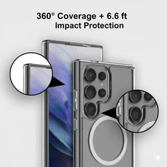 Samsung Anti Yellow MagSafe Transparent Clear Case – 🎁 4 Items Included