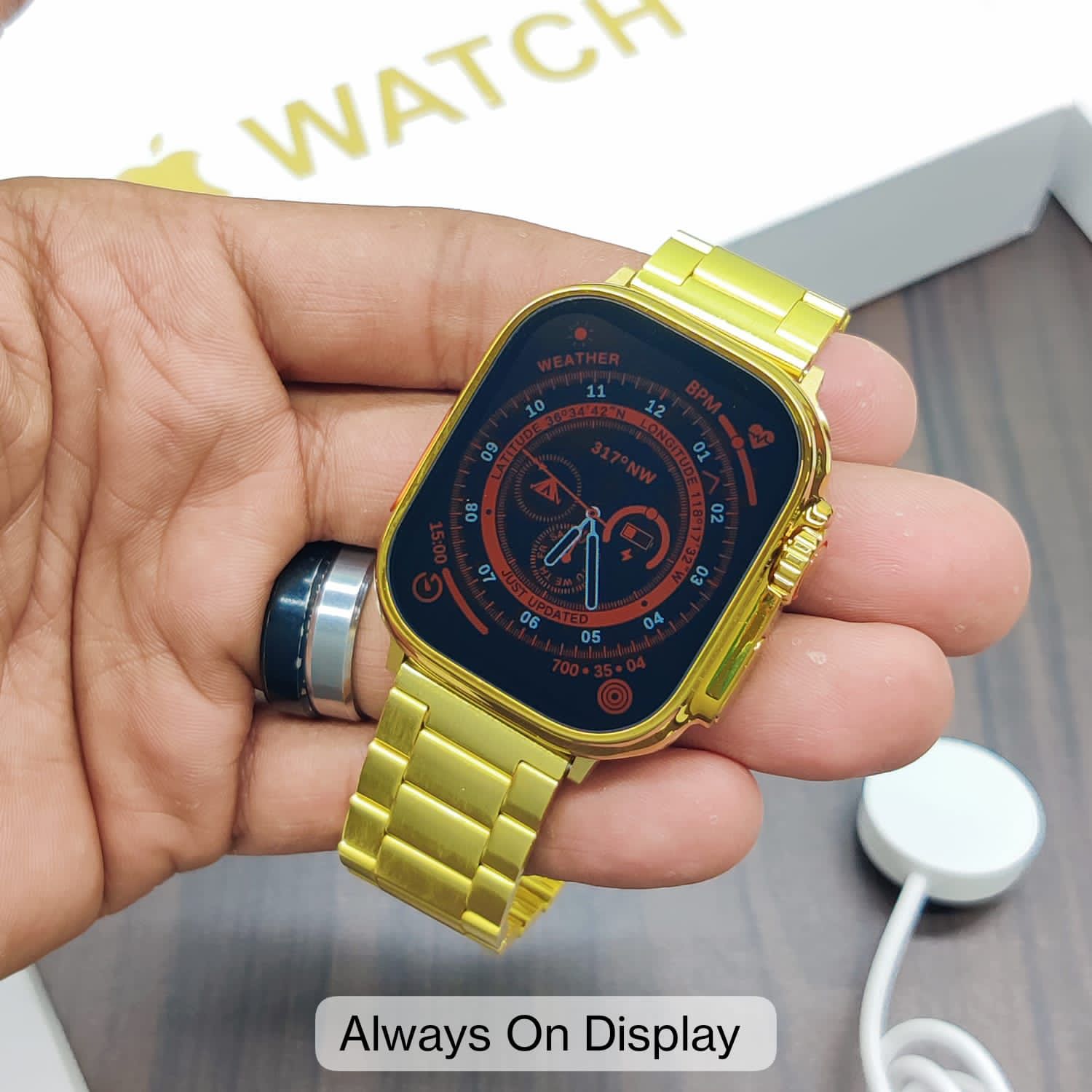 Gold Ultra Watch with apple logo