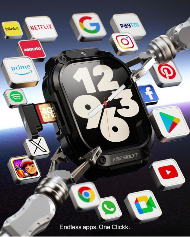 Fire-Boltt Clickk 4g Smart Watch 4/64gb (4g-5g nano sim support)