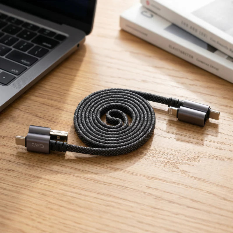MagLock 4-in-1 Flat Magnetic 240W Fast Charging Cable [1M]