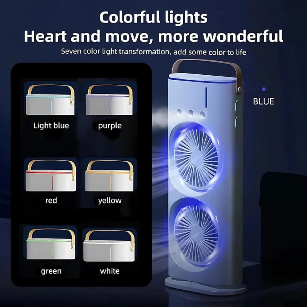 Double Fan Portable AC - 360°Adjustment & USB Powered