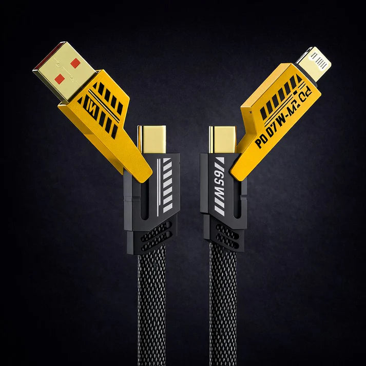 3-in-1 Cable 13 A 1.2 m Metal Braided 65 Watt 100 Mbps Braided Fast Charging